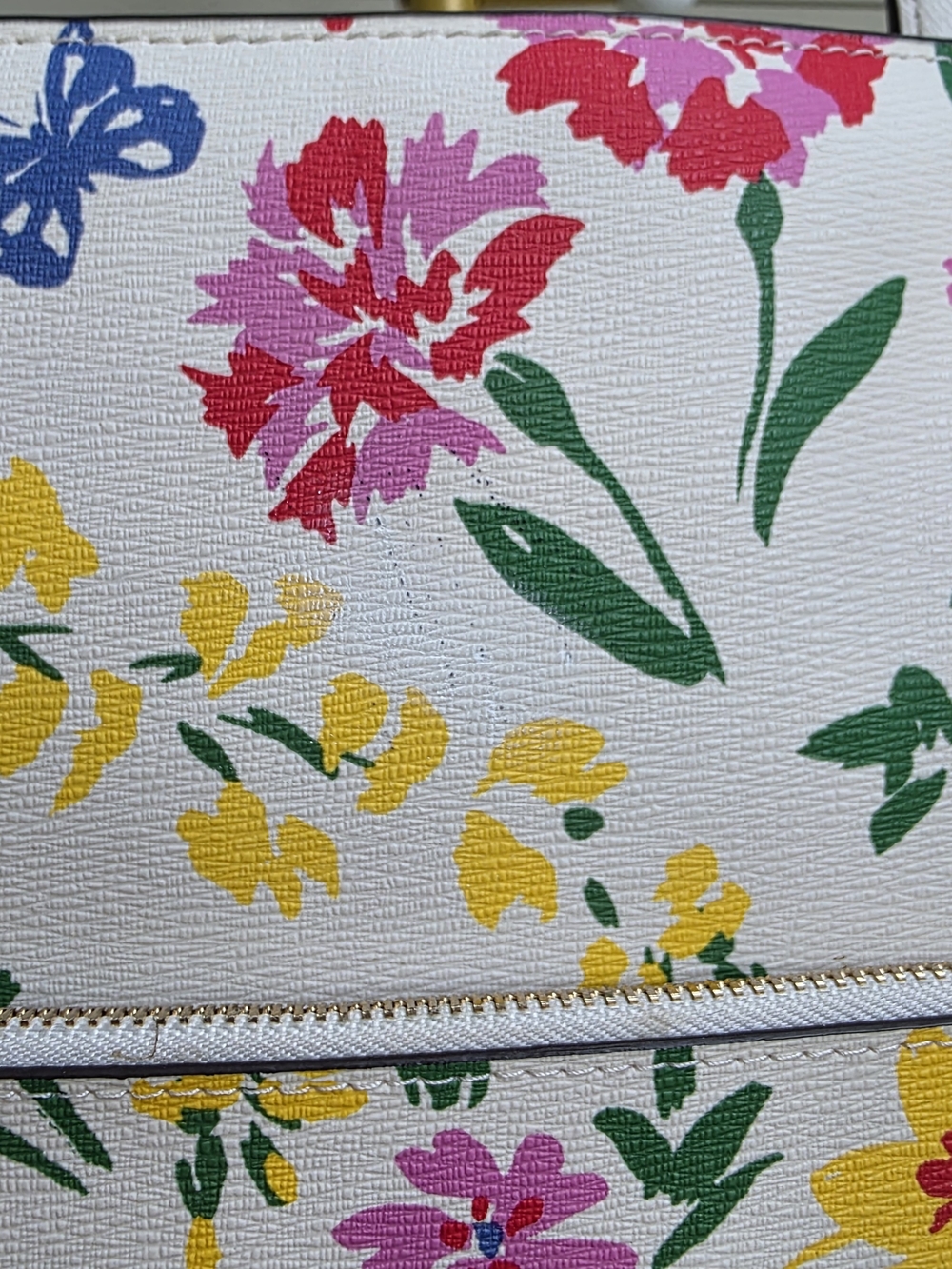 Kate Spade Garden Bouquet Floral Cream Large Top Zip Tote - Picture 5 of 16